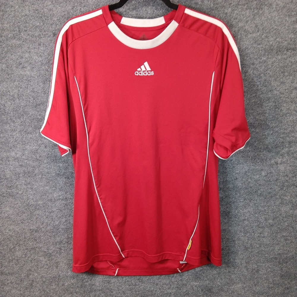 Adidas ATS Dry Red Short Sleeve Shirt Activewear Athletic Top Men's Size Large
